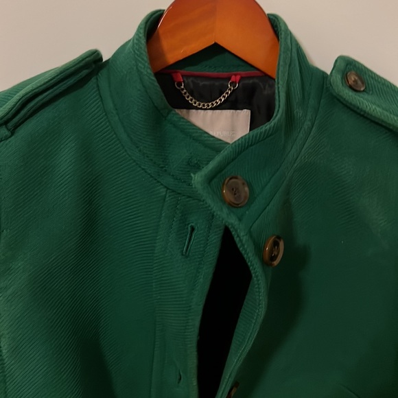 Banana Republic Green Pea Coat size S - Picture 4 of 6